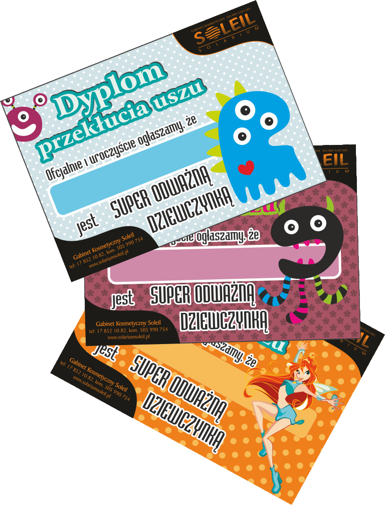 Dyplom przekłucia uszu Rzeszów Dyplom przekłucia uszu Rzeszów